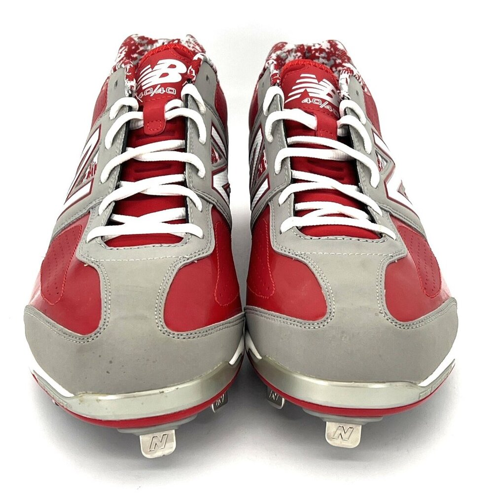 New Balance NB Baseball Cleats Men’s US Size 15 Abzorb 40/40 MB4040RG Red Gray - Picture 2 of 14